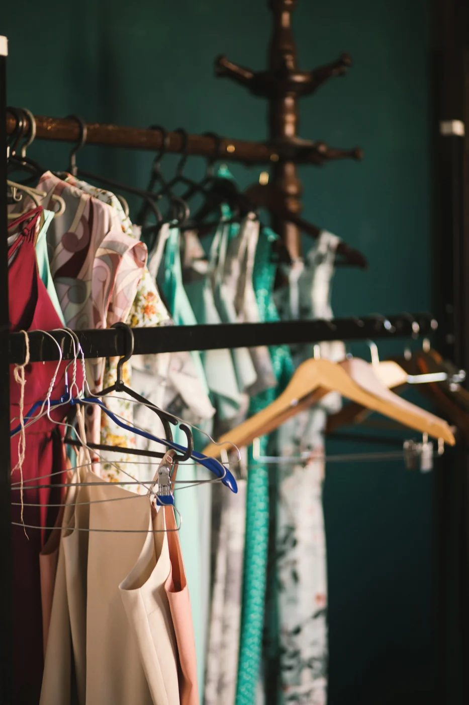 Clothing and textures in a showroom